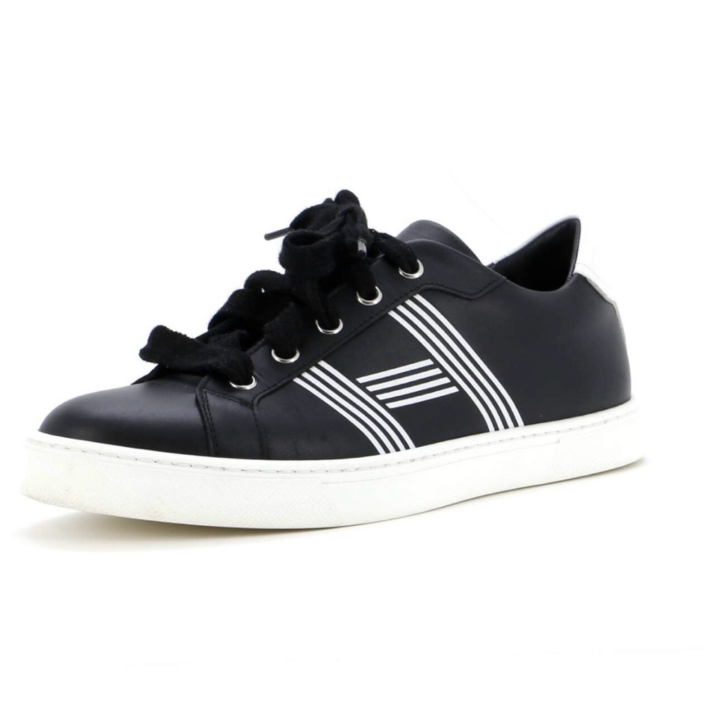 Authentic Hermes Tennis Shoes size 36! Black & white, very good used condition!